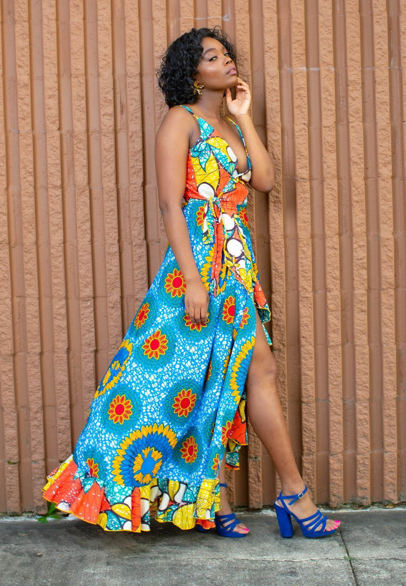 Sunflower maxi wrap dress ...